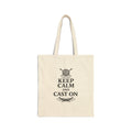 "Keep Calm and Cast On" Tote Bag - Knitting Cotton Canvas Tote