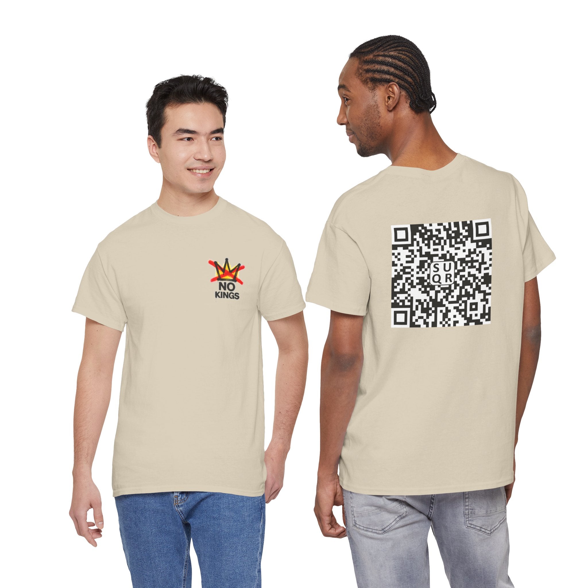 QRCode No Kings (Front & Back) Graphic Tee — Street Art Style