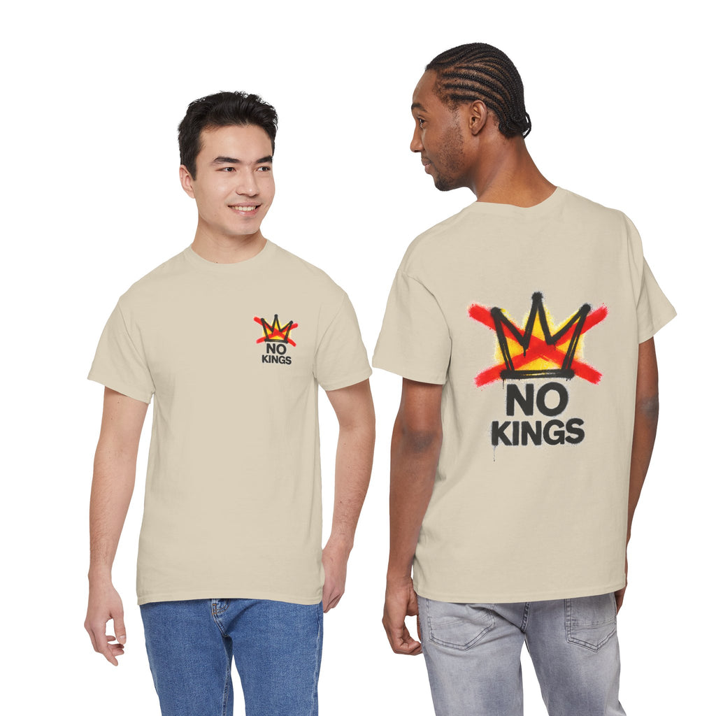 "No Kings" (Front & Back) Graphic Tee — Street Art Style