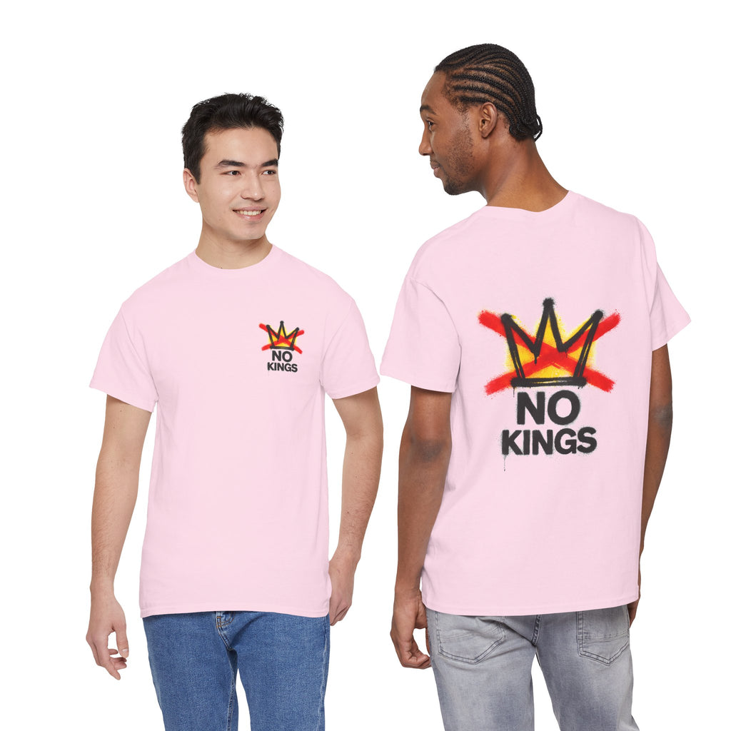 "No Kings" (Front & Back) Graphic Tee — Street Art Style