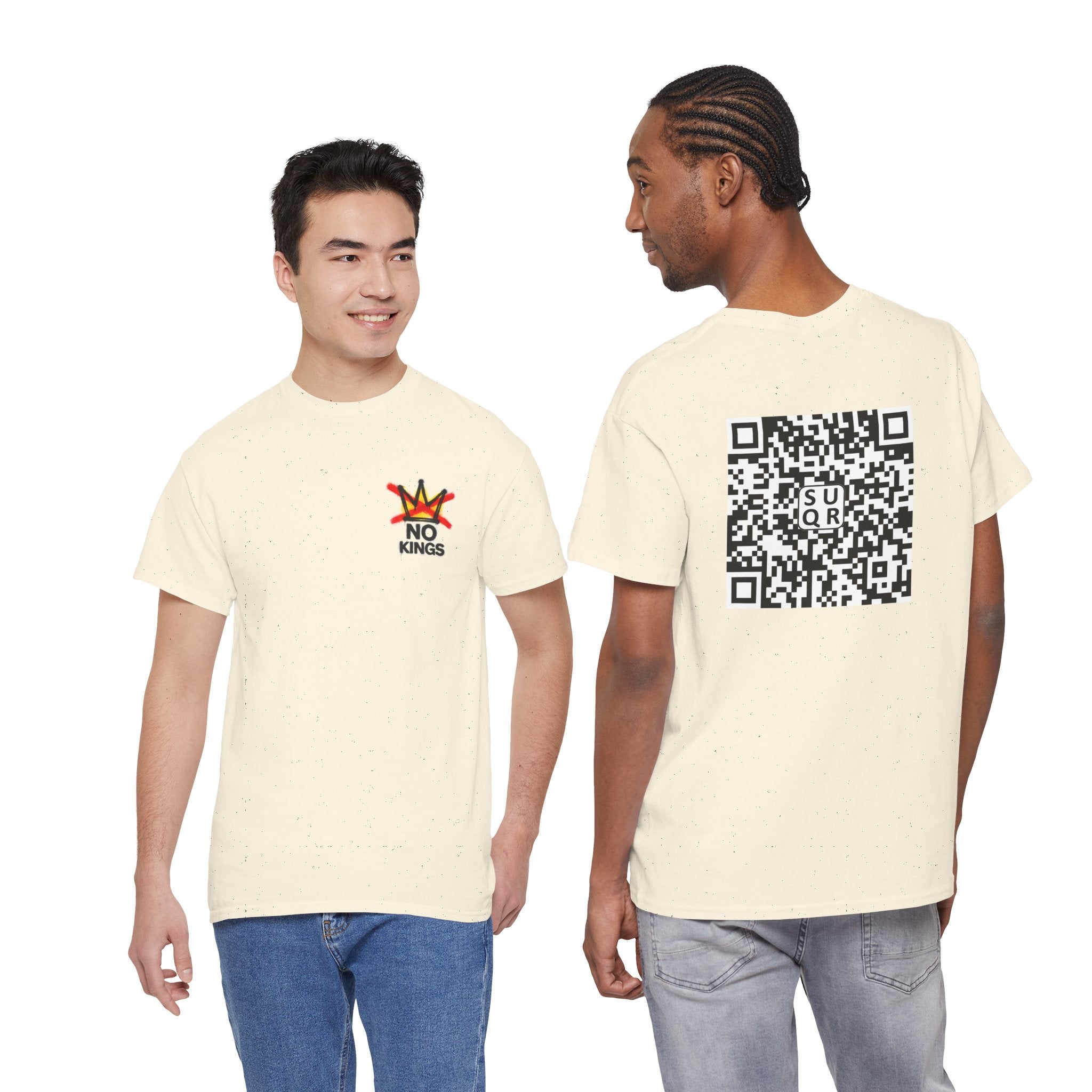 QRCode No Kings (Front & Back) Graphic Tee — Street Art Style