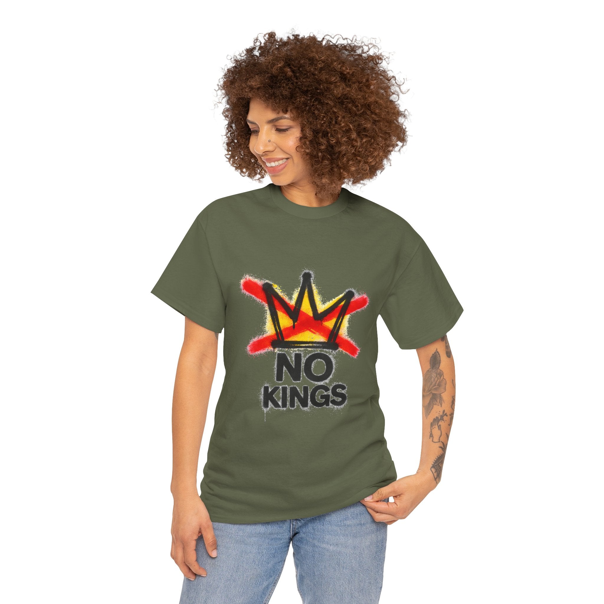 "No Kings" (Front) Graphic Tee — Street Art Style
