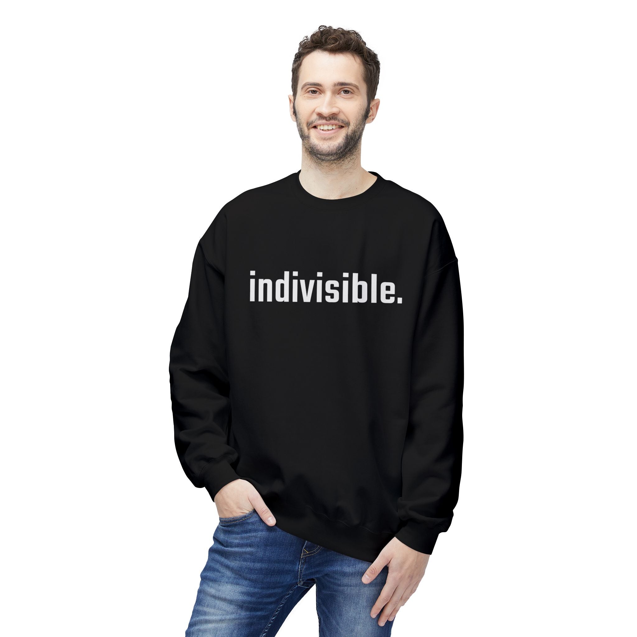 "indivisible." Unisex Midweight Softstyle Fleece Crewneck Sweatshirt