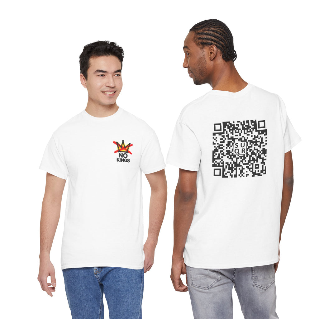 QRCode No Kings (Front & Back) Graphic Tee — Street Art Style
